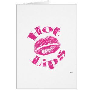 Cartão Lábios quentes! Lábios rosa