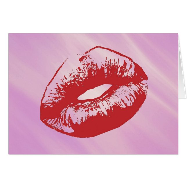 Cartão Lábios vermelhos (Frente Horizontal)