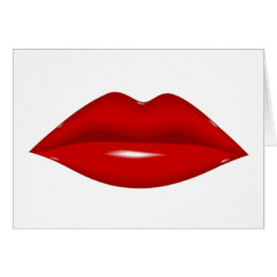 Cartão Lábios vermelhos