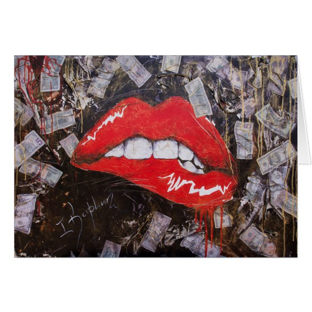 Cartão Lábios vermelhos (Frente Horizontal)