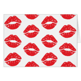 Cartão Lábios Vermelhos, Batom Vermelho, Beijo, Padrão De