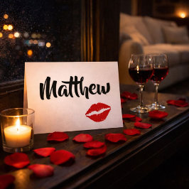 Cartão Lábios Vermelhos Sedutores para o Seu Amor