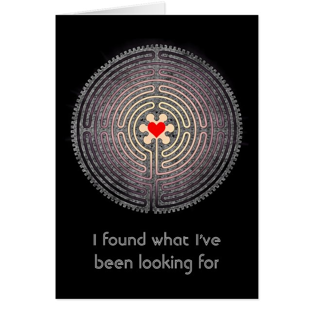Cartão Labirinto: Encontrei o que tenho procurado (Frente)