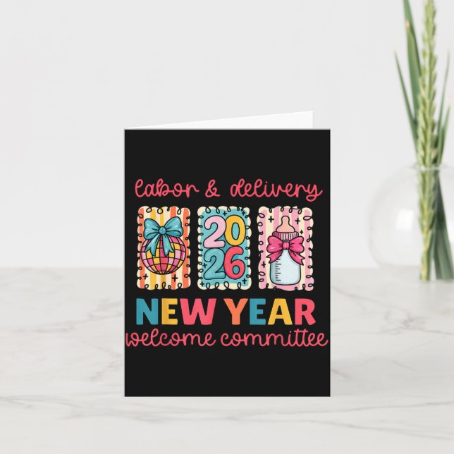 Cartão Labor &amp; Delivery 2026 New Year Welcome Committ (Frente)
