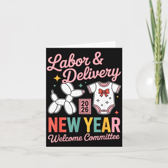 Cartão Labor &amp; Delivery 2026 New Year Welcome Committ (Frente)