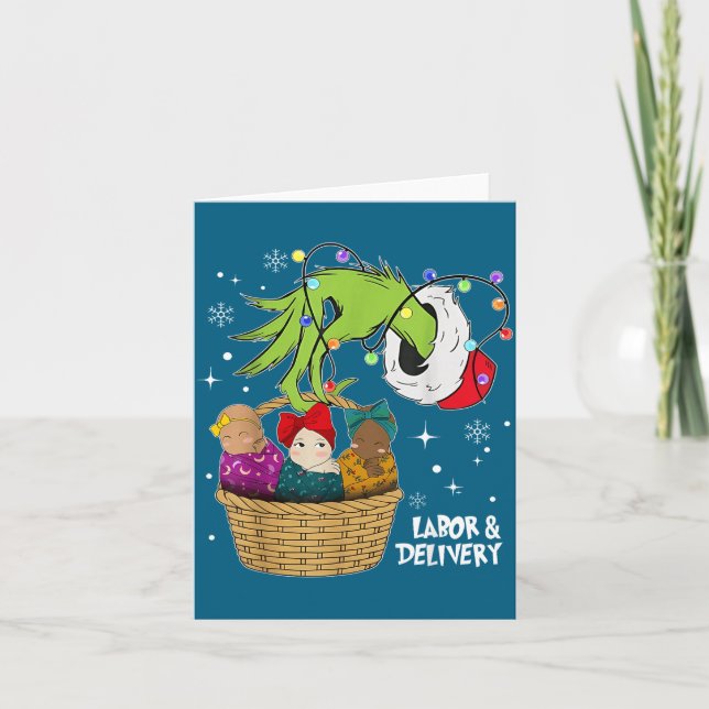 Cartão Labor And Delivery Nurse Christmas Lights Snowflak (Frente)