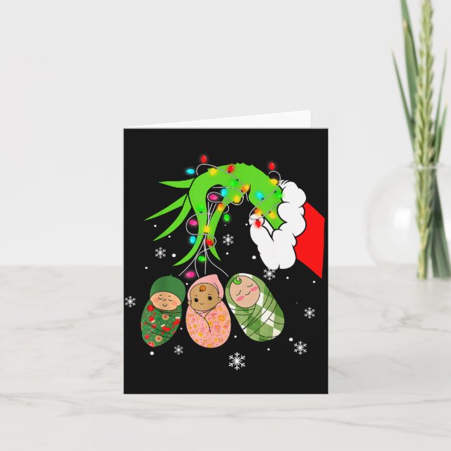 Cartão Labor And Delivery Nurse Christmas Lights Snowflak (Frente)