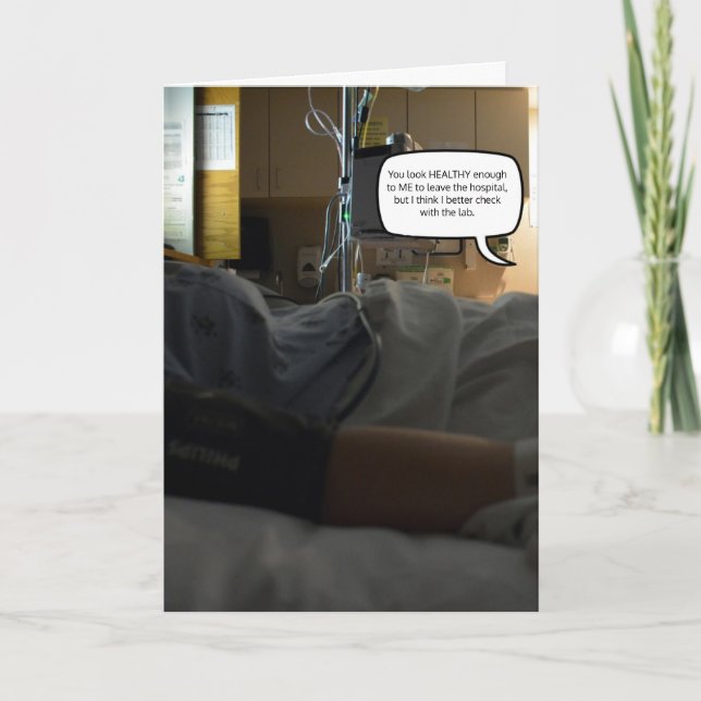 Cartão Laboratório Engraçado Fica Bem (Frente)