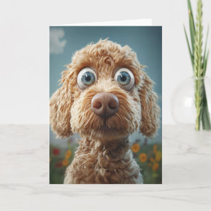 Cartão Labradoodle australiano de olhos grandes
