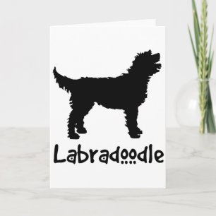 Cartão Labradoodle com texto Legal (a preto)