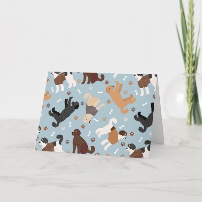 Cartão Labradoodle / Ossos e patas de Goldendoodle (Frente)