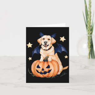 Cartão Labrador Abóbora Bruxa Golden Labrador Halloween