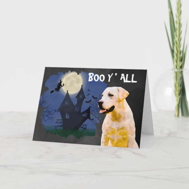 Cartão Labrador Assustador no Halloween (Frente)