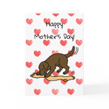 Labrador de chocolate e Dia de as mães de estoque