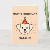 Labrador Dog | Orange & Red Birthday Dobrado
