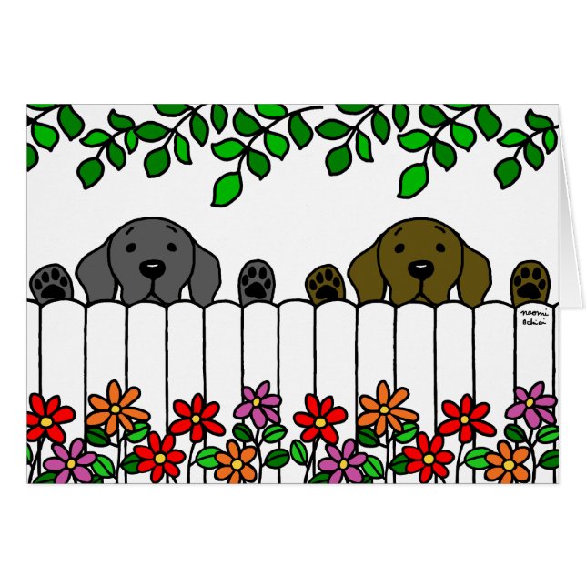 Cartão Labrador Duo Te Assistindo (Frente Horizontal)