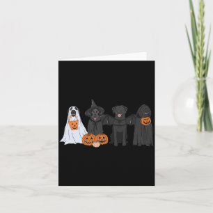 Cartão Labrador Preto em Fantasia de Fantasma de Hallowee