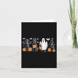 Cartão Labrador Preto Fofo de Mulher no Halloween Abóbora
