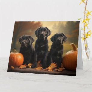 Cartão Labrador Puppy Autumn Delight Pumpkin