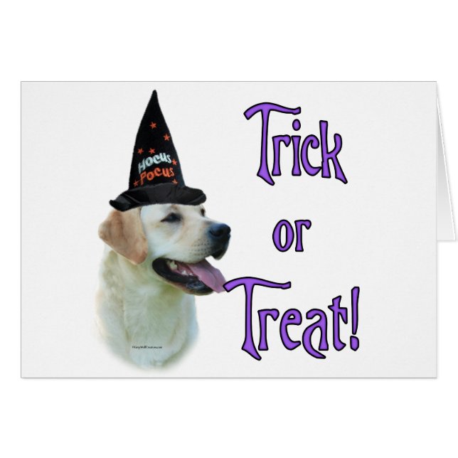 Cartão Labrador Retriever (amarelo) Trick (Frente Horizontal)