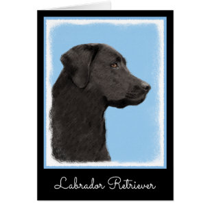 Cartão Labrador Retriever Black Painting Original Dog Art