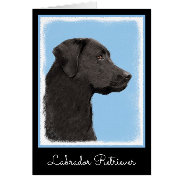 Cartão Labrador Retriever Black Painting Original Dog Art (Frente)
