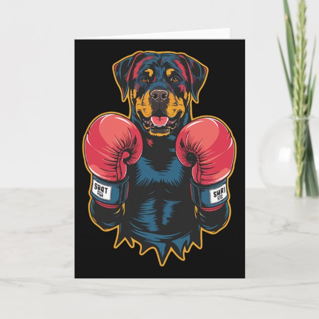 Cartão Labrador Retriever Boxer de Kickboxing ou Boxe Eng (Frente)