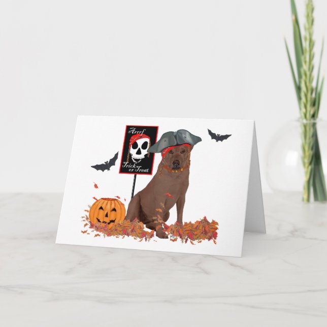 Cartão Labrador Retriever Chocolate de Halloween (Frente)