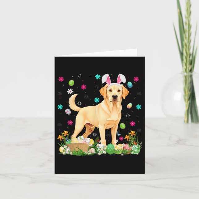 Cartão Labrador Retriever Dog Easter Ount Bunny Ear (Frente)