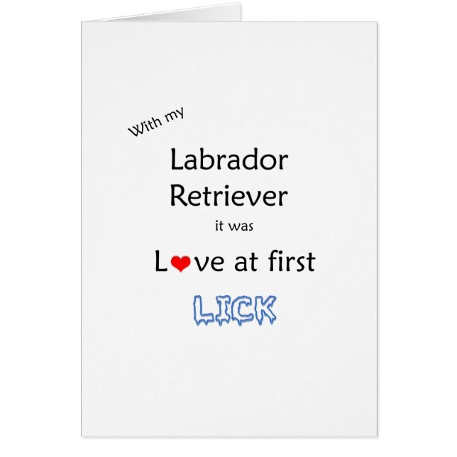 Cartão Labrador Retriever Lick Design (Frente)