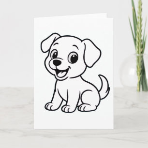 Cartão Labrador Retriever para Colorir