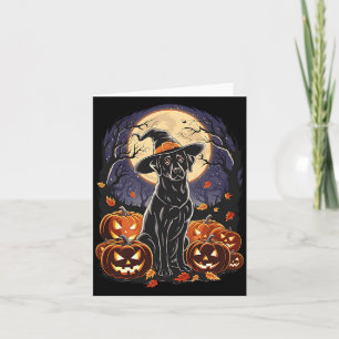 Cartão Labrador Retriever Preto de Halloween Assustador F