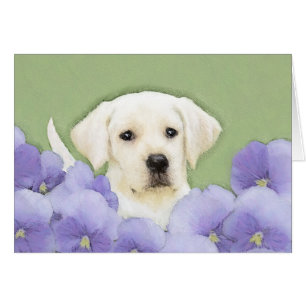 Cartão Labrador Retriever Puppy Pintura Original