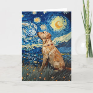 Cartão Labrador Retriever Yellow Lab Dog StarNight