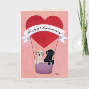 Cartão Labradores de Aniversário de Casamento