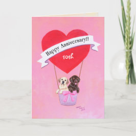 Cartão Labradores no 10º Aniversário de Casamento