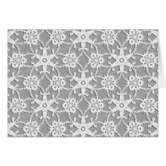 Cartão Lace antigo - cinzas brancas e prateadas (Frente horizontal)