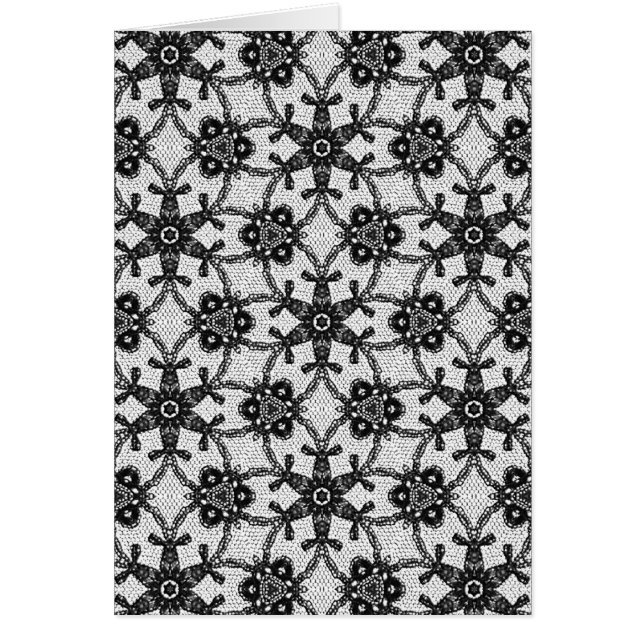 Cartão Lace antigo - preto e branco (Frente)