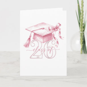 Cartão Laço Coquete Rosa Turma de Formatura de 2026 Garot