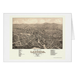 Cartão Laconia, mapa panorâmico do NH - 1883