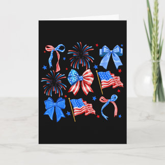 Cartão Laços Coquette Vermelho Branco Azul Bandeira Dos E