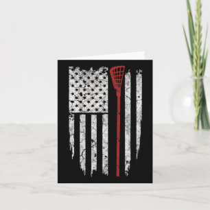 Cartão Lacrosse American Flag Men Oferece Camisetas