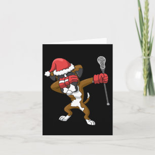 Cartão Lacrosse Dabbing Boxer Cachorro Lax Esporte de Nat