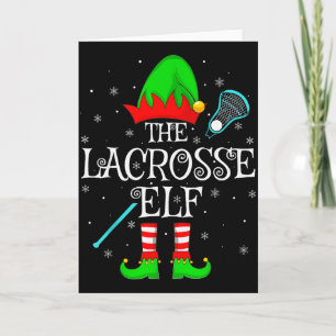 Cartão Lacrosse Elfo Natal Família Elfo Esquadrão Esporte
