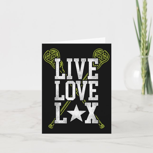 Cartão Lacrosse Lax Live Love Lax (Frente)