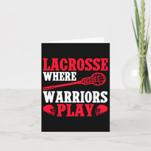Cartão Lacrosse onde guerreiros jogam Lacrosse