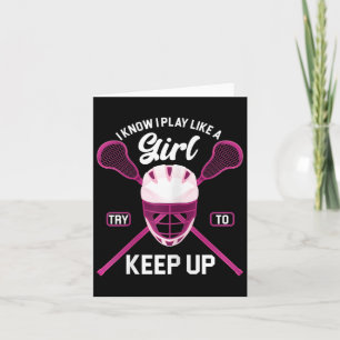 Cartão Lacrosse Player Girl Lax Stick Lacrosse