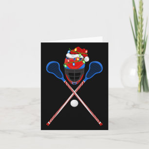 Cartão Lacrosse Sports Lover Xmas Santa Hat Lacrosse Chri