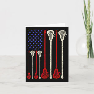 Cartão Lacrosse Usa Flag American Lax Sticks