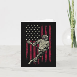 Cartão Lacrosse Vintage American Flag 4 De Julho Tee Gif
